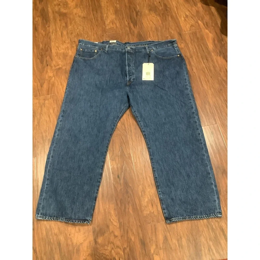 Levi's Premium 501 Big E Straight Leg  Blue Jeans Men's size 50x30 NEW